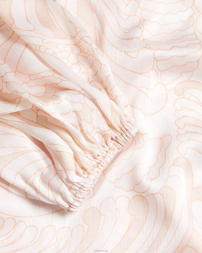 apģērbs Ted Baker imelah paisley tops ar balona piedurknēm gaišs pliks sievietes 26TV220