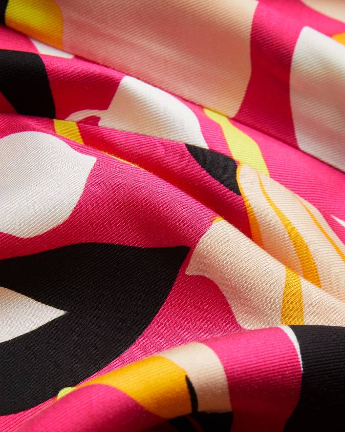 apģērbs Ted Baker thaliah abstraktā druka dubultā slāņa efekts cami spilgti rozā sievietes 26TV36