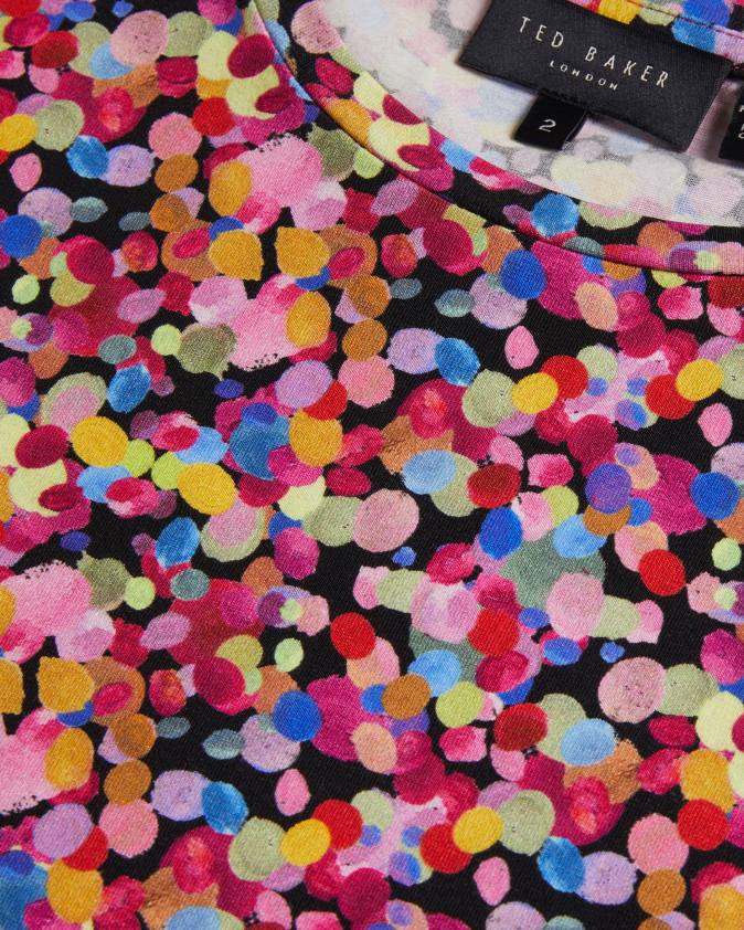 apģērbs Ted Baker T-krekls ar fēbijas konfeti apdruku melns sievietes 26TV167