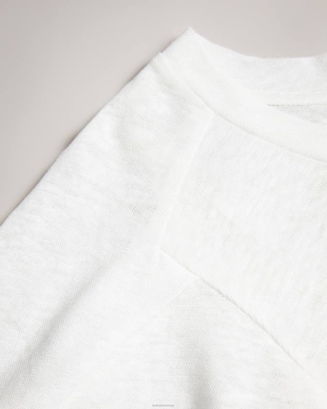 apģērbs Ted Baker hallen volāns piedurknēm t-krekls balts sievietes 26TV471