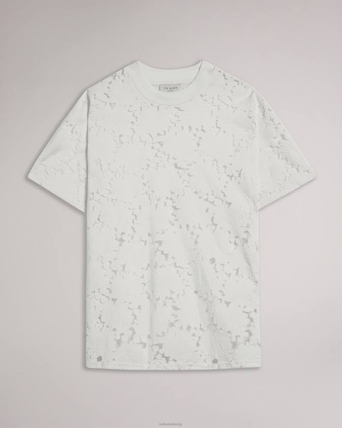 apģērbs Ted Baker maralo ziedu mežģīņu relaksēts t-krekls balts sievietes 26TV34