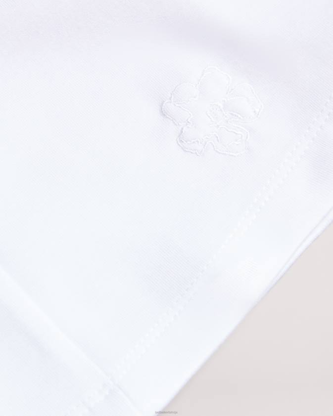 apģērbs Ted Baker nikilaa boxy volānveida piedurkņu t-krekls balts sievietes 26TV20