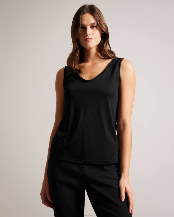 apģērbs Ted Baker shavon v priekšējā veste melns sievietes 26TV386