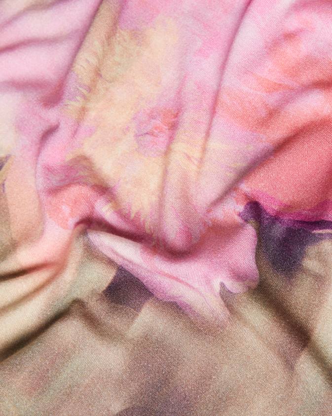 apģērbs Ted Baker yazmean piegulošs ziedu T-krekls ar izlocītu kaklu koraļļi sievietes 26TV263