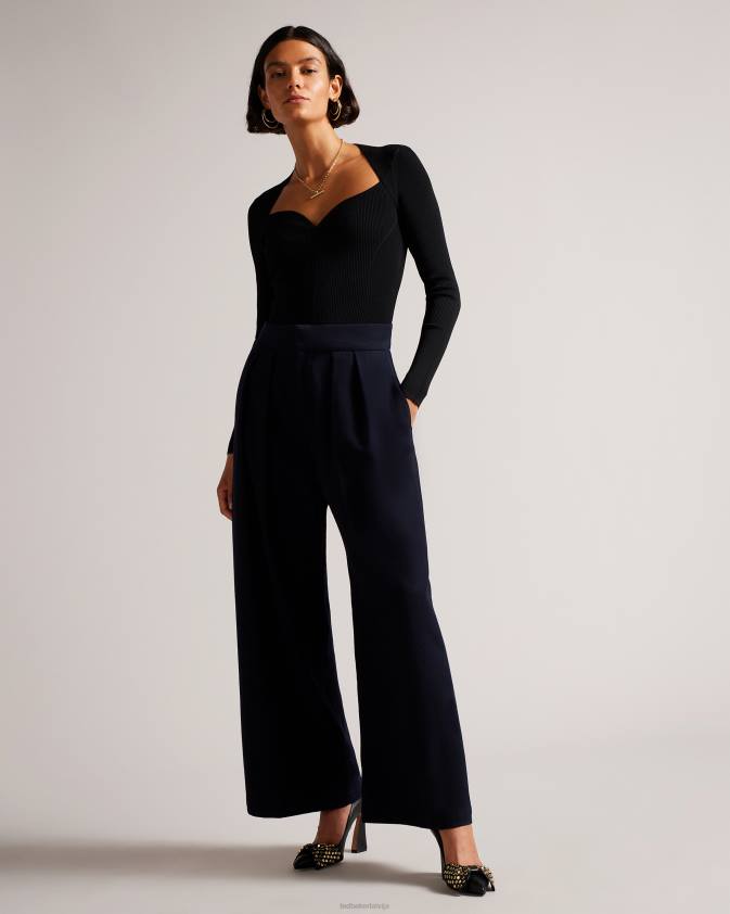 apģērbs Ted Baker helenh sweetheart kakla izgriezuma trikotāžas tops melns sievietes 26TV103