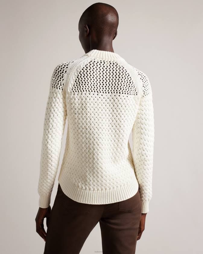 apģērbs Ted Baker Hawick groza dūriena džemperis balts sievietes 26TV53