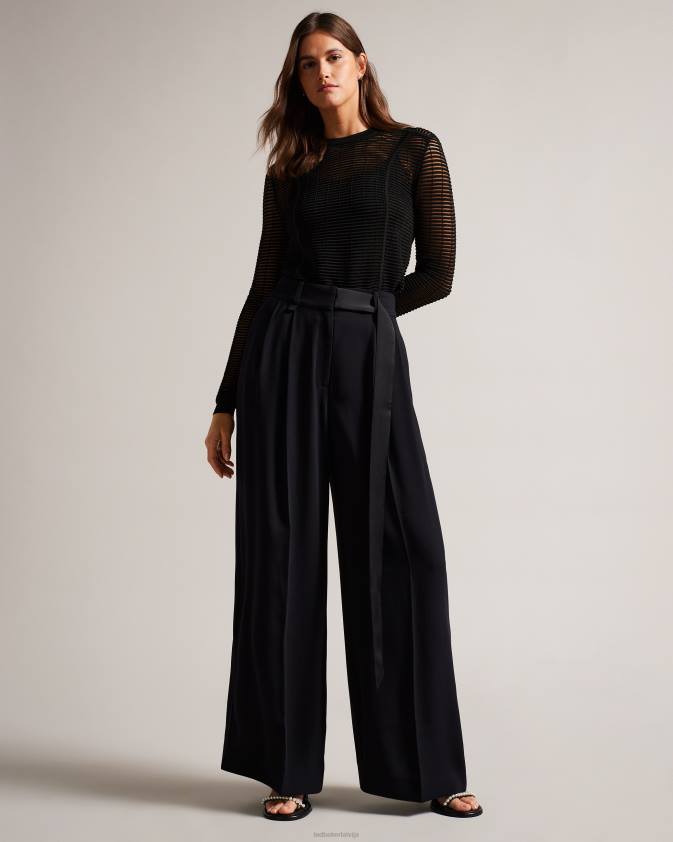 apģērbs Ted Baker Roshila tekstūras slaids džemperis melns sievietes 26TV437