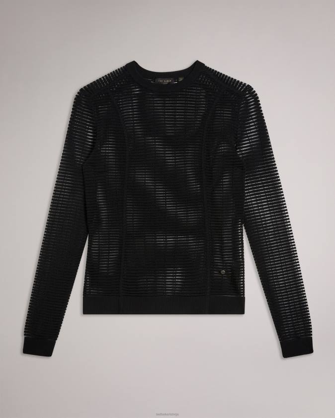 apģērbs Ted Baker Roshila tekstūras slaids džemperis melns sievietes 26TV437