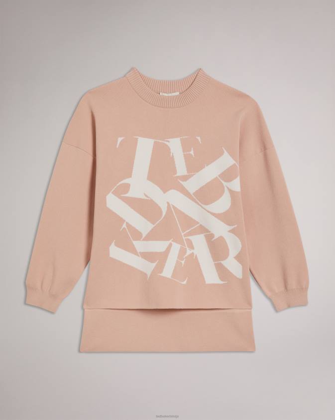 apģērbs Ted Baker elssiaa firmas žakarda trikotāžas džemperis rozā sievietes 26TV97
