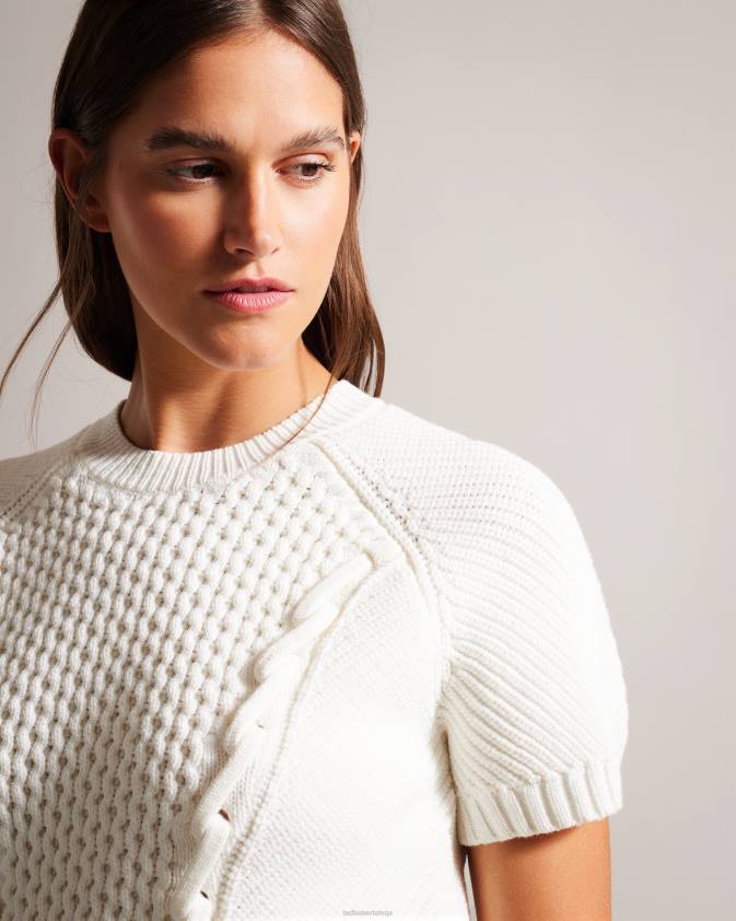 apģērbs Ted Baker leiygh džemperis ar īsām piedurknēm balts sievietes 26TV469