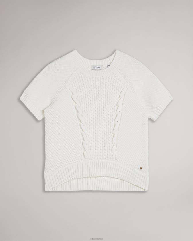 apģērbs Ted Baker leiygh džemperis ar īsām piedurknēm balts sievietes 26TV469