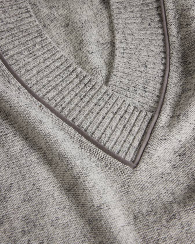 apģērbs Ted Baker noryah džemperis ar garām piedurknēm un kakla izgriezumu pelēkais merģelis sievietes 26TV354