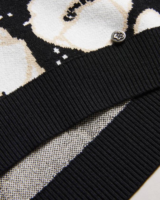 apģērbs Ted Baker pipha apgriezts žakarda trikotāžas džemperis melns sievietes 26TV93