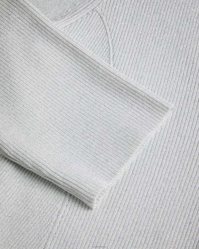 apģērbs Ted Baker Loesa metālisks apgriezts jaciņš balts sievietes 26TV390