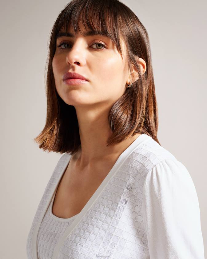 apģērbs Ted Baker baliner sequin detaļu adīta jaka balts sievietes 26TV156