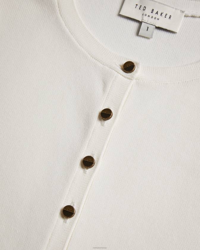 apģērbs Ted Baker camilda viskozes apgriezts jakas balts sievietes 26TV349