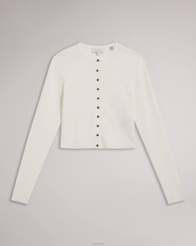 apģērbs Ted Baker camilda viskozes apgriezts jakas balts sievietes 26TV349