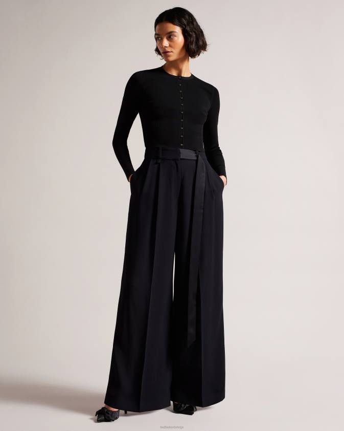 apģērbs Ted Baker camilda viskozes apgriezts jakas melns sievietes 26TV399