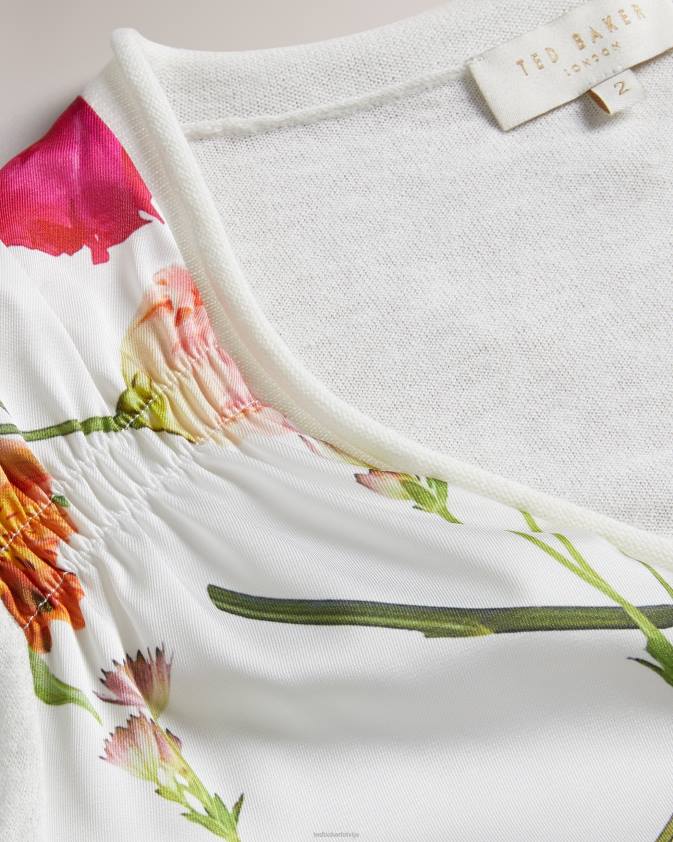 apģērbs Ted Baker chantri austa priekšpusē apdrukāta jaka balts sievietes 26TV279