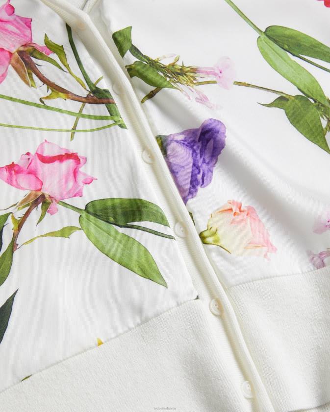 apģērbs Ted Baker chantri austa priekšpusē apdrukāta jaka balts sievietes 26TV279