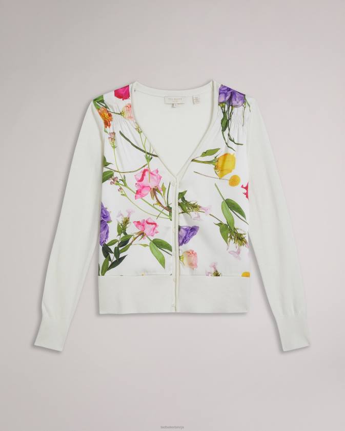 apģērbs Ted Baker chantri austa priekšpusē apdrukāta jaka balts sievietes 26TV279