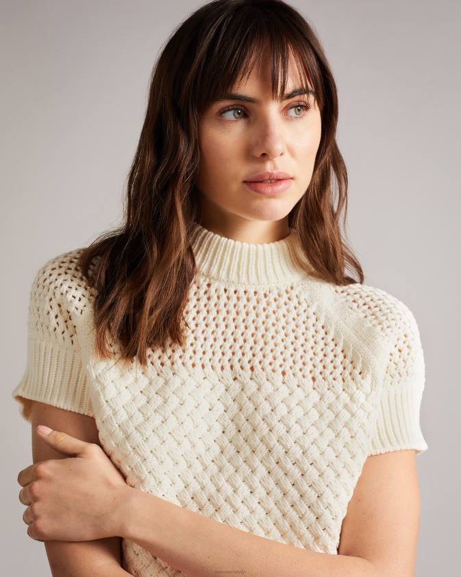 apģērbs Ted Baker stena basket stitch tank top balts sievietes 26TV400