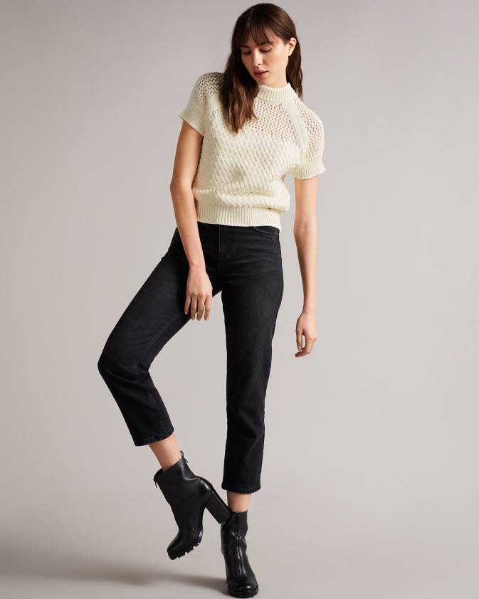 apģērbs Ted Baker stena basket stitch tank top balts sievietes 26TV400