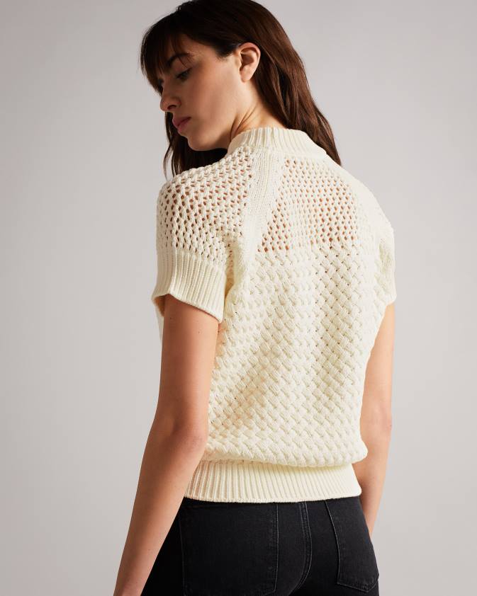 apģērbs Ted Baker stena basket stitch tank top balts sievietes 26TV400