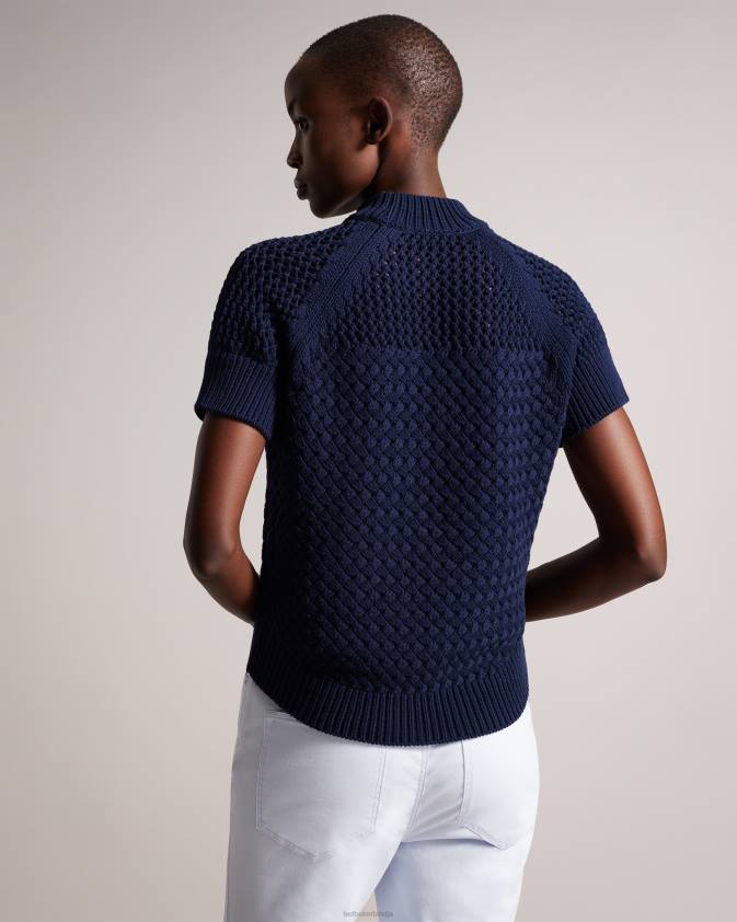 apģērbs Ted Baker stena basket stitch tank top tumši zils sievietes 26TV276