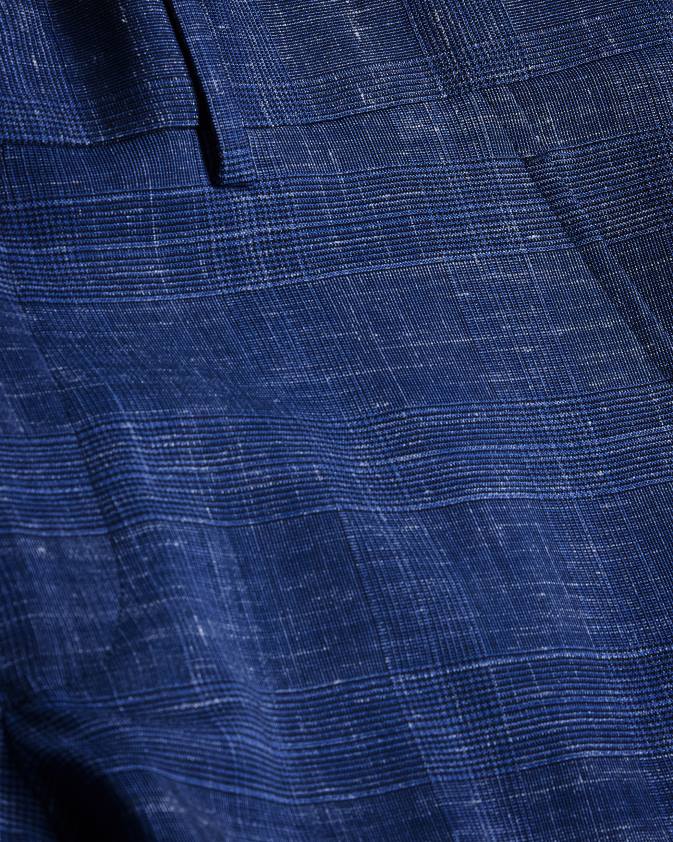 apģērbs Ted Baker audent vilnas un lina čekas bikses flote vīriešiem 26TV1423