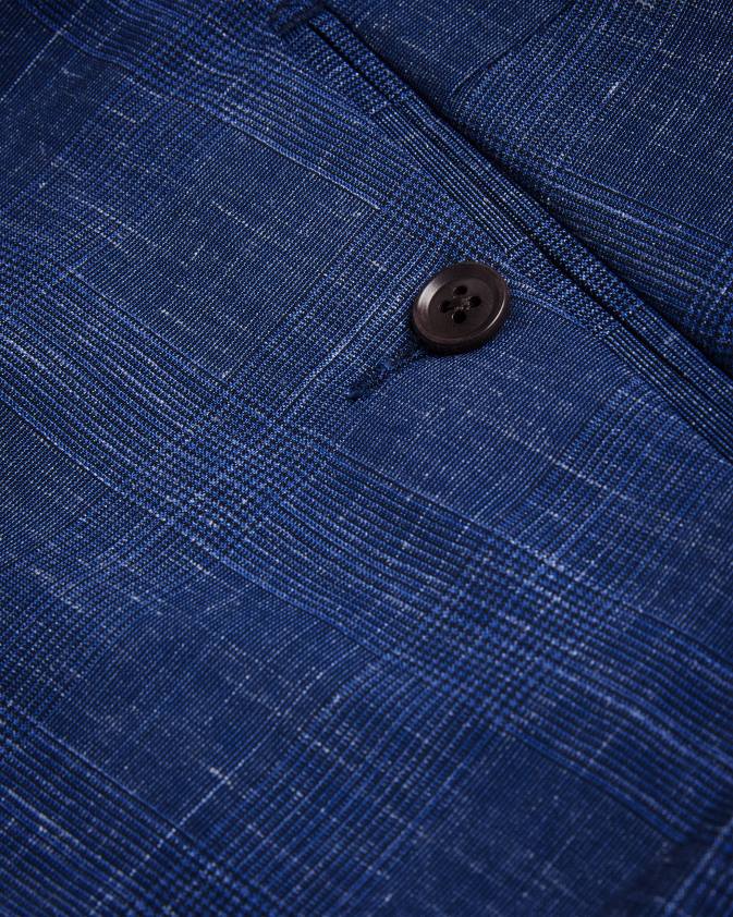 apģērbs Ted Baker audent vilnas un lina čekas bikses flote vīriešiem 26TV1423