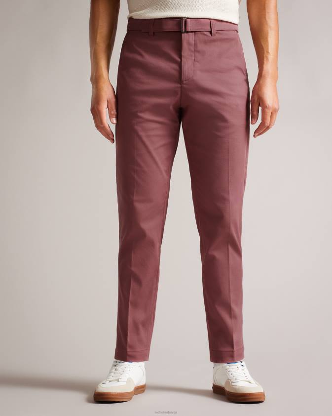 apģērbs Ted Baker ceturtdaļas bikses ar taisnām jostām sarkanbrūns vīriešiem 26TV1266