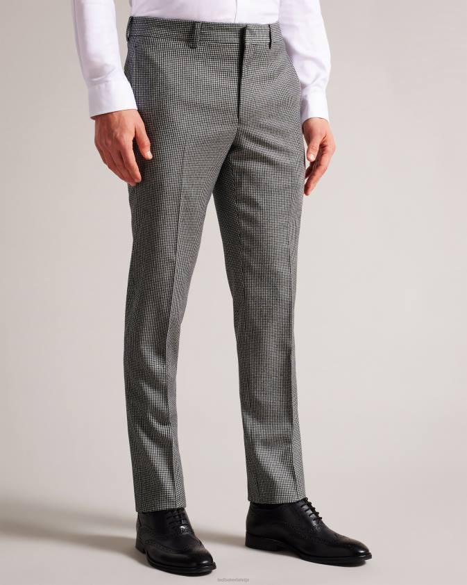 apģērbs Ted Baker jvct mono čekas uzvalka bikses melns vīriešiem 26TV1588