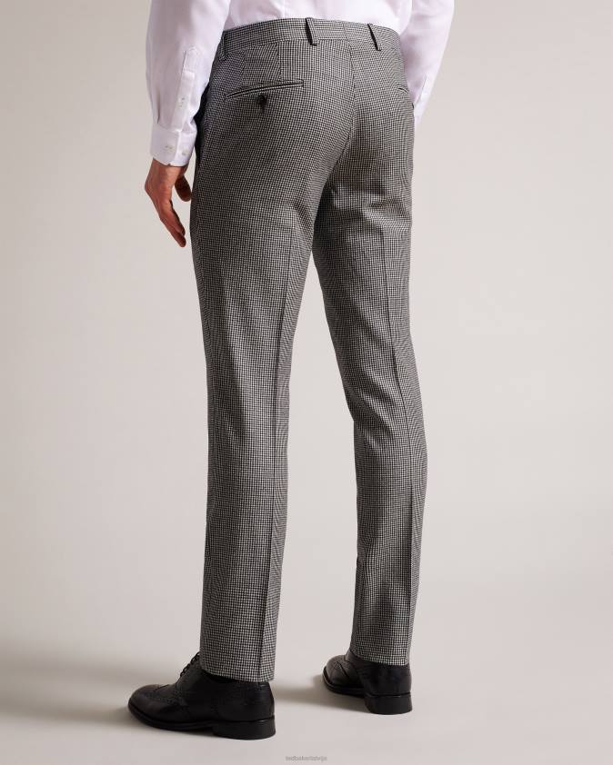 apģērbs Ted Baker jvct mono čekas uzvalka bikses melns vīriešiem 26TV1588