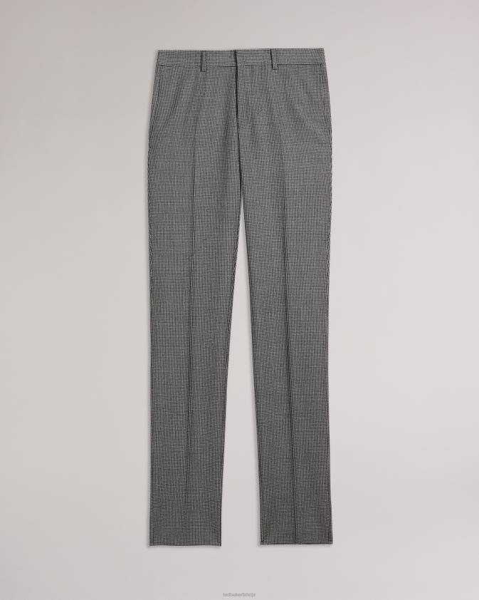 apģērbs Ted Baker jvct mono čekas uzvalka bikses melns vīriešiem 26TV1588