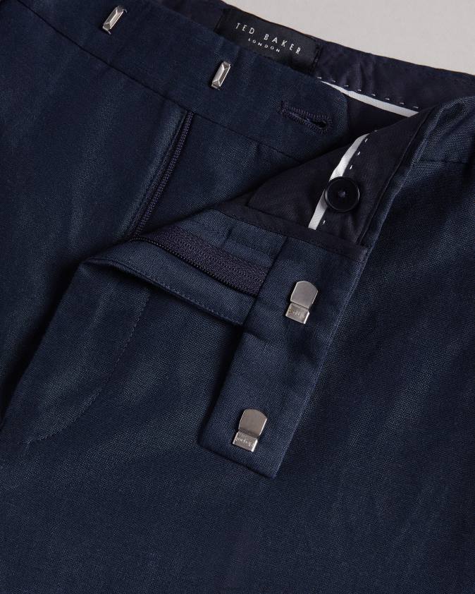 apģērbs Ted Baker lancet slim fit vilnas lina bikses flote vīriešiem 26TV1469