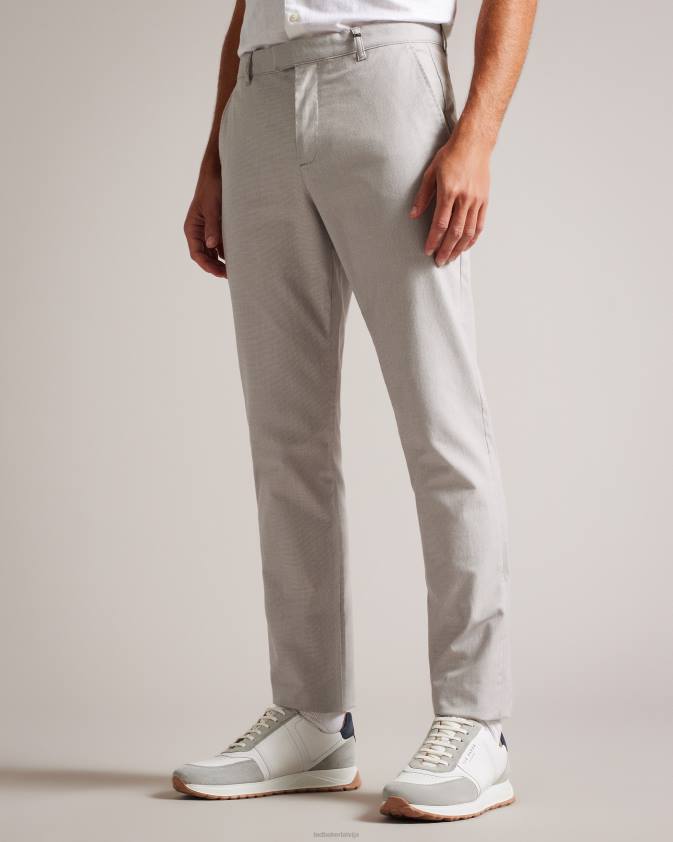 apģērbs Ted Baker portmay slim fit suņu zobu bikses pelēks vīriešiem 26TV1408