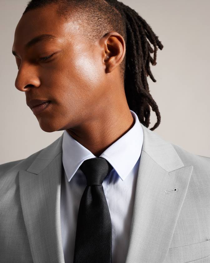 apģērbs Ted Baker byronj neapstrādātas vilnas žakete gaiši pelēks vīriešiem 26TV1368