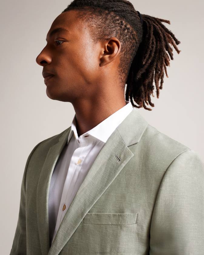 apģērbs Ted Baker lancej vilnas un lina bleizeris gaiši zaļš vīriešiem 26TV1369