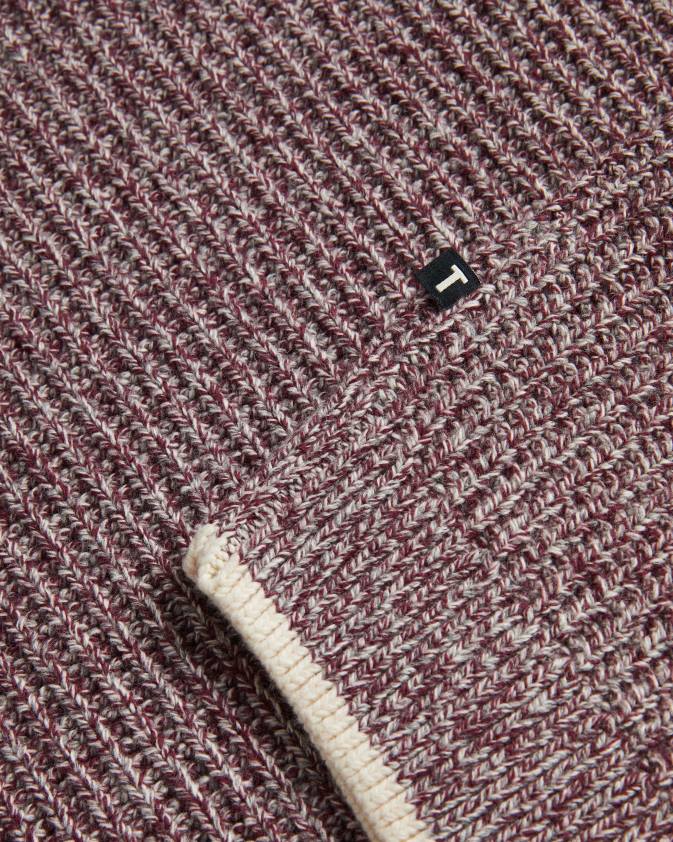 apģērbs Ted Baker overhal regulāri pieguļošs trikotāžas džemperis sarkanbrūns vīriešiem 26TV1295