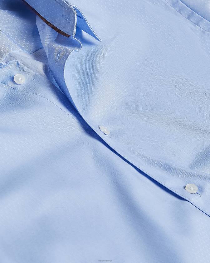 apģērbs Ted Baker Newtss krekls ar garām piedurknēm zils vīriešiem 26TV1441