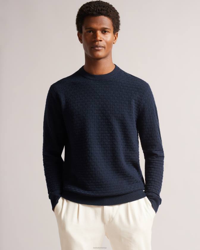 apģērbs Ted Baker lentic ar garām piedurknēm teksturētu apkalpes kaklu flote vīriešiem 26TV1246