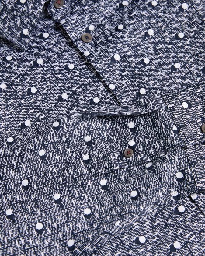 apģērbs Ted Baker maccle krekls ar garām piedurknēm spotprint flote vīriešiem 26TV1250