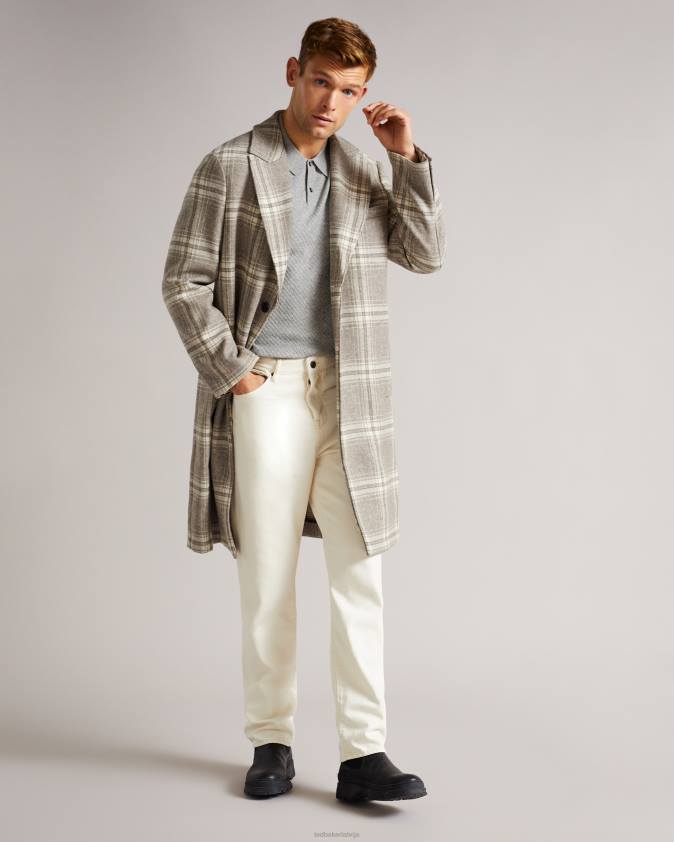 apģērbs Ted Baker nixan ls trikotāžas tekstūras polo pelēkais merģelis vīriešiem 26TV1725