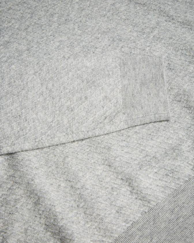 apģērbs Ted Baker nixan ls trikotāžas tekstūras polo pelēkais merģelis vīriešiem 26TV1725