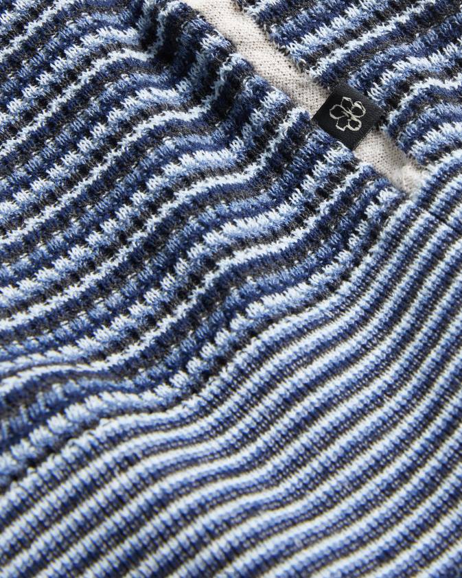 apģērbs Ted Baker Radwint strīpains polo krekls ar īsām piedurknēm tumši zils vīriešiem 26TV1304