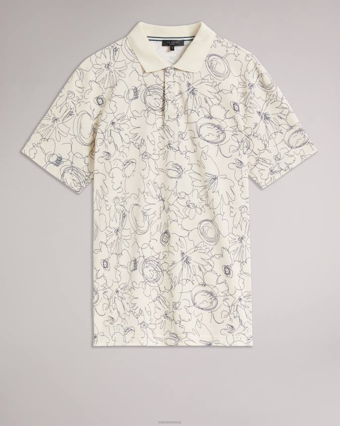 apģērbs Ted Baker holler polo krekls ar īsām piedurknēm ar apdruku dabisks vīriešiem 26TV1235