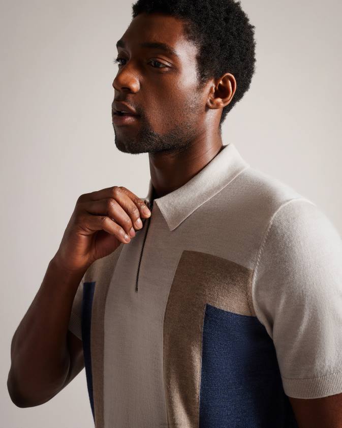 apģērbs Ted Baker larbrot polo ar īsām piedurknēm ar rāvējslēdzēju ekru vīriešiem 26TV1328