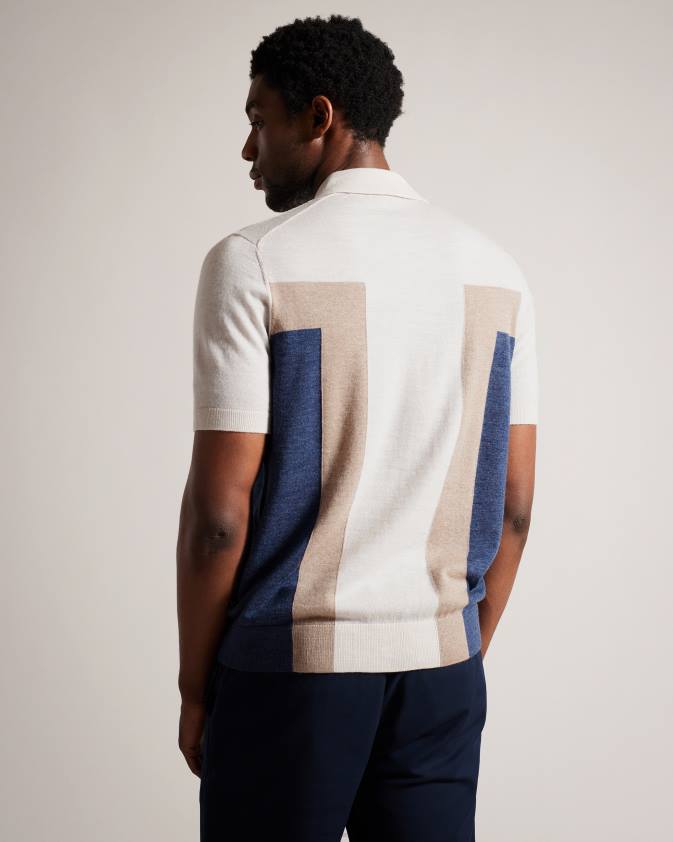 apģērbs Ted Baker larbrot polo ar īsām piedurknēm ar rāvējslēdzēju ekru vīriešiem 26TV1328