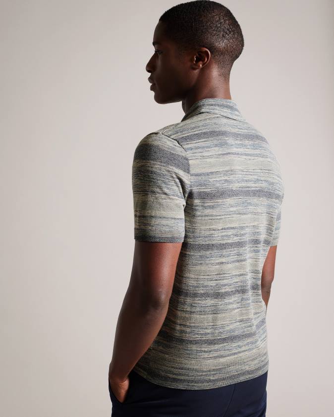 apģērbs Ted Baker mauda trikotāžas polo krekls ar īsām piedurknēm akmens vīriešiem 26TV1466